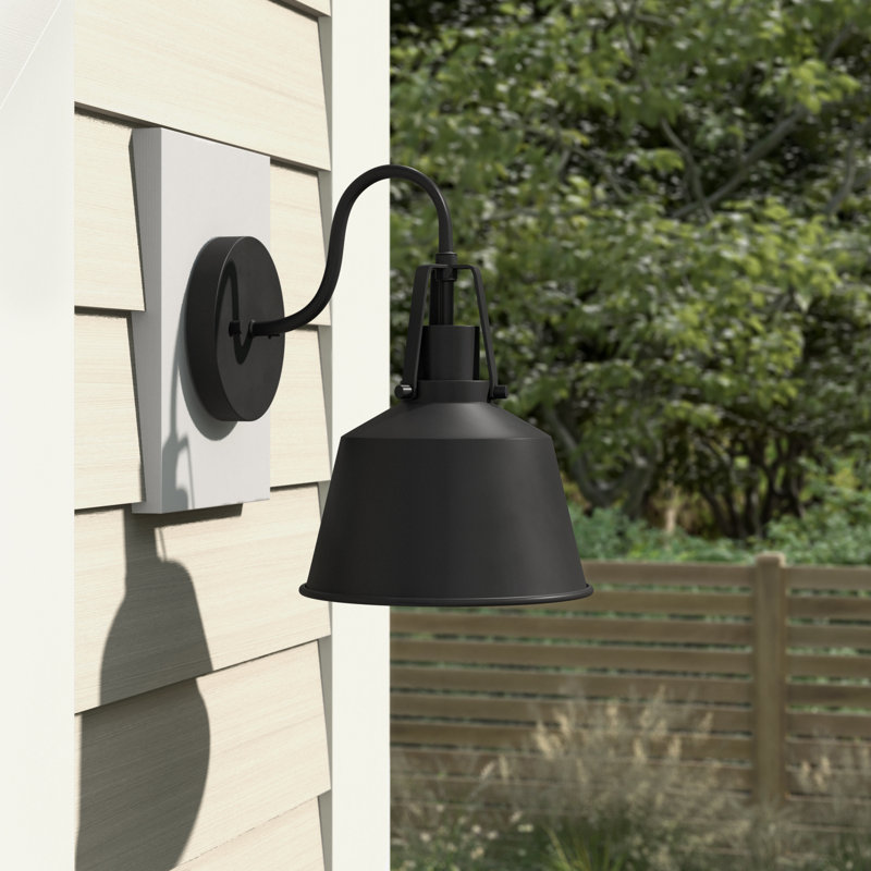 Lanterne murale d'extérieur 1 lumière Meridian, Noir mat