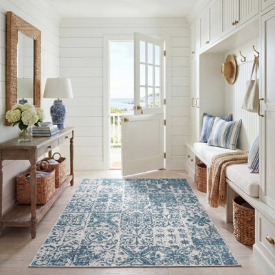 Tapis d'intérieur / extérieur à motif floral Courtyard Performance