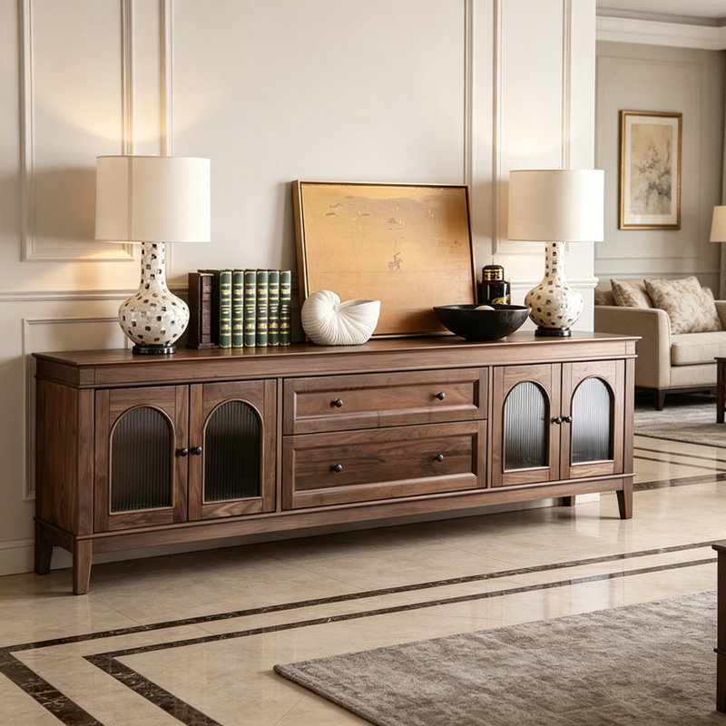 Meuble télé moderne et minimaliste, H 28,74 po x L 86,61 po x l 15,75 po