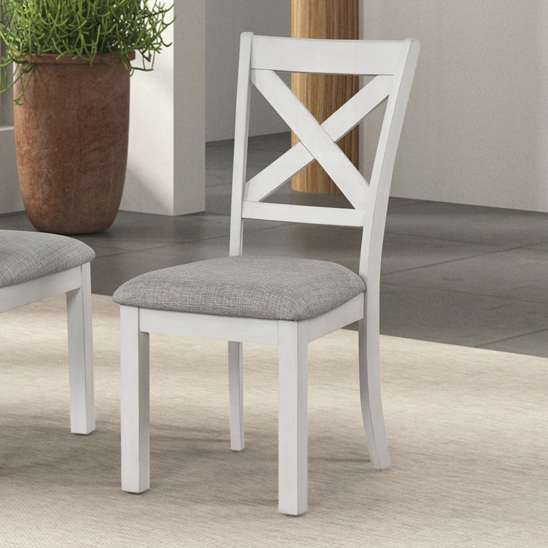 Ensemble de 2 chaises de salle à manger rustiques en chêne de style campagnard à dossier croisé