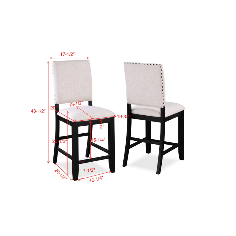 2 chaises de salle à manger à hauteur de comptoir Transitional