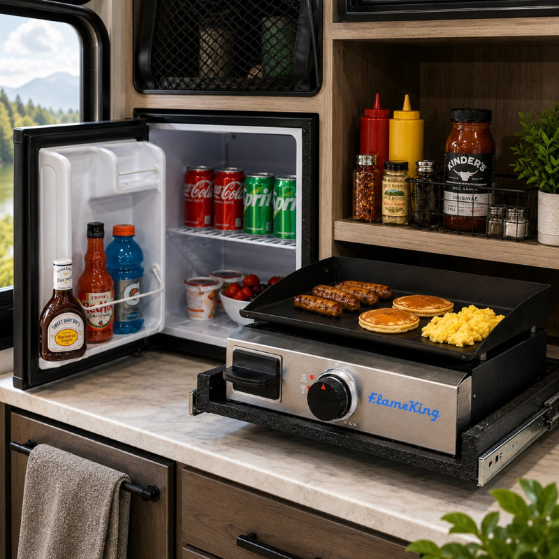 Plaque de cuisson portative en fonte au propane avec régulateur Flame King