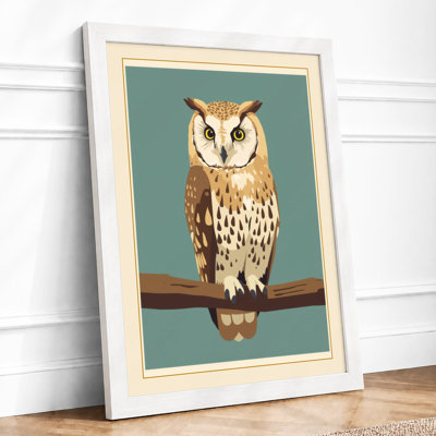 Owl On Branch Modern - Print