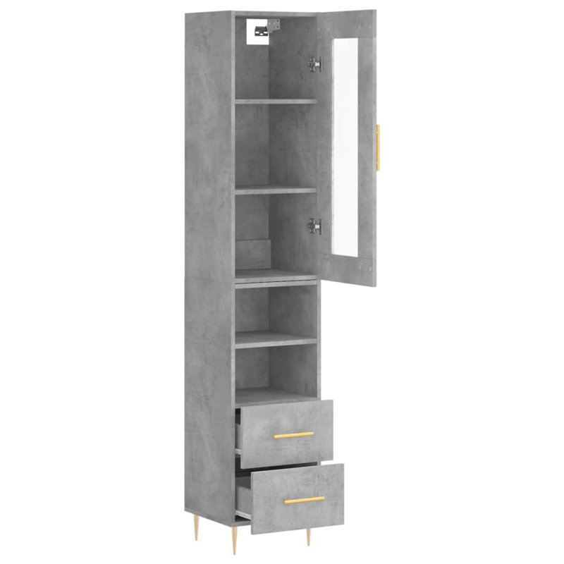 34.5cm Sideboard, Concrete Grey