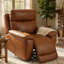 Fauteuil inclinable électrique oscillant surdimensionné Kima, similicuir brun capitonné