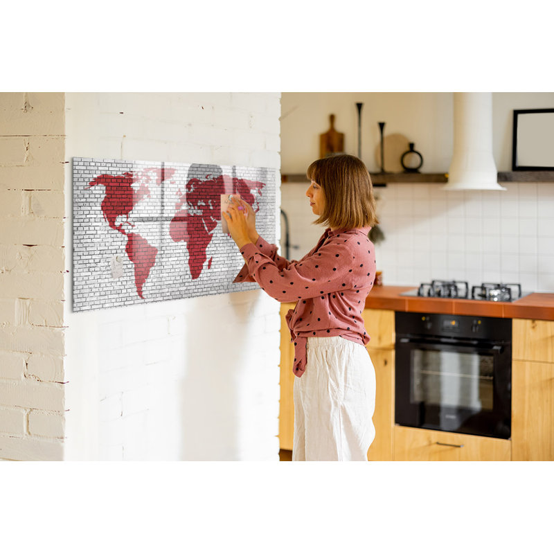 Magnetic Glass Dry Erase Board, Red