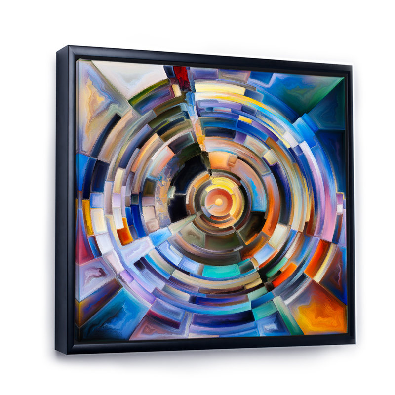 «Prayer Circle Series Disc», reproduction d'art sur toile encadrée, H 16 po x l 16 po x P 1 po, Cadre flottant noir