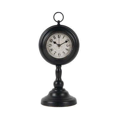 Modern & Contemporary Analog Quartz Movement / Crystal Metal with Top Loop Standing Tabletop Clock
