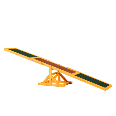 Pawhut Wooden Dog Agility Seesaw For Training And Exercise, Platform Equipment Run Game Toy, Weather Resistant Pet Supplies, 71" L X 12" W X 12" H, Natural