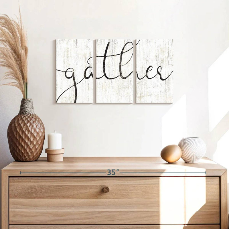 «Gather Calligraphy», reproduction d'art sur toile, H 45 po x l 92 po x P 1,25 po