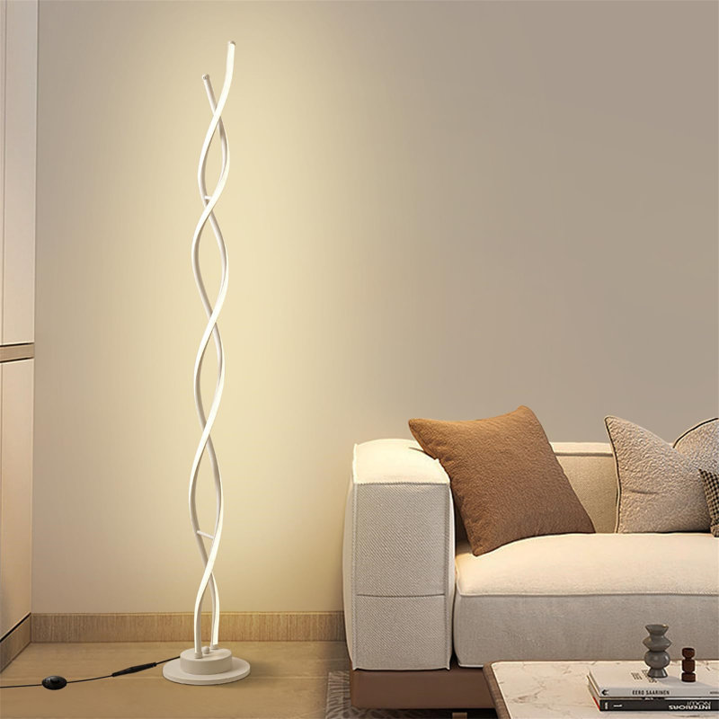 Floor Lamp,LED Floor Lamps For Living Room,3 Color Temperature & 5 Brightness Levels Standing Lamp,55''  Lamps For Living Room With Remote Control And Foot Switch.