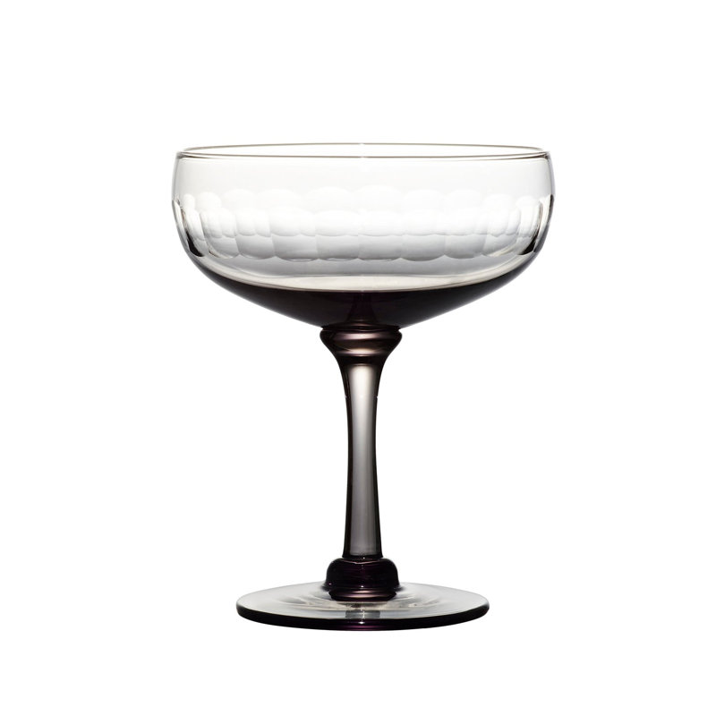 Handmade Crystal Coupe, Clear/Black