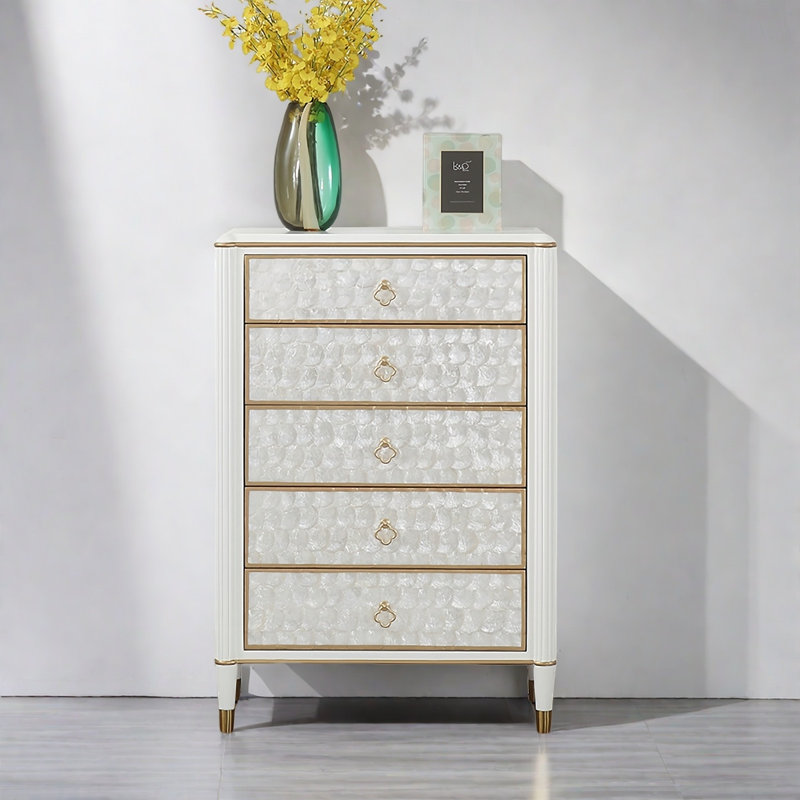 Commode d'appoint 5 tiroirs Light Luxury