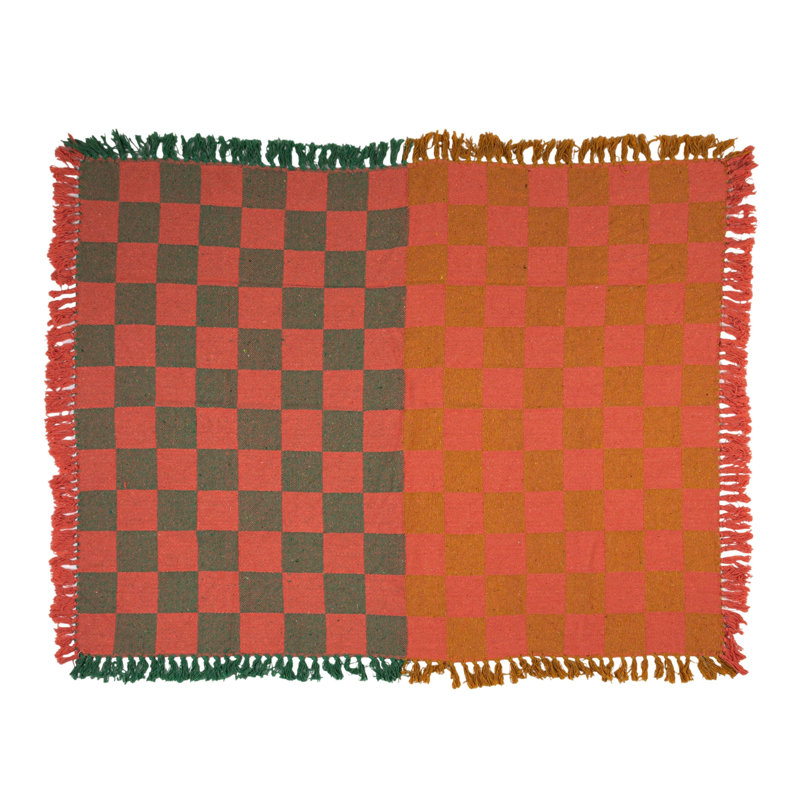  Throw Blanket, Red/Green Checkered