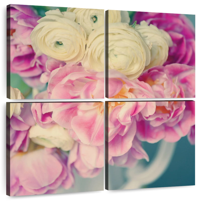 Harnek Blushing Blooms II, 57" H x 57" W