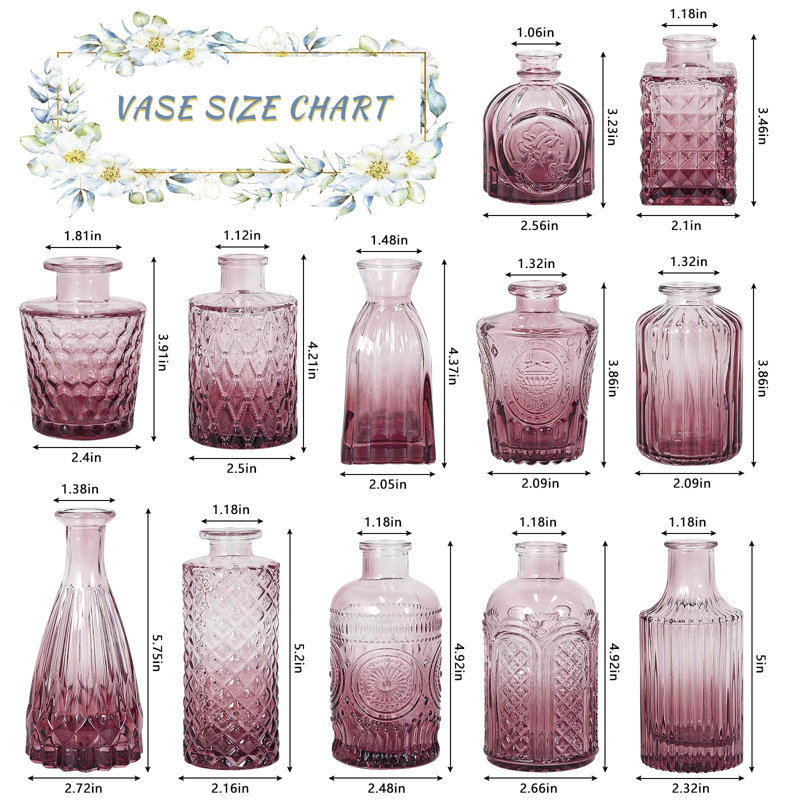 Ensemble de 12 vases Bud, Mauve