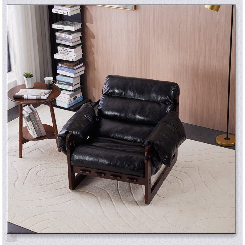 Méridienne vintage en cuir ciré à l'huile avec accoudoirs amovibles, idéale pour le salon, le bureau et la décoration de bureau