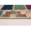 Tapis décoratif en laine noué à la main de conception unique noué à la main New Age 5 pi 7 po x 7 pi 10 po taupe/gris clair/bleu sarcelle