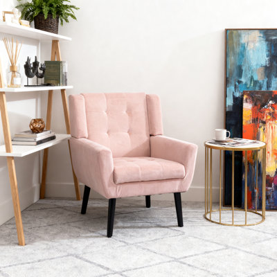 Tufted Upholstered Wide Back Armchair（Set of 2）