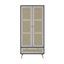 Armoire-penderie haute 70,8 po avec 2 portes en rotin et 1 tiroir