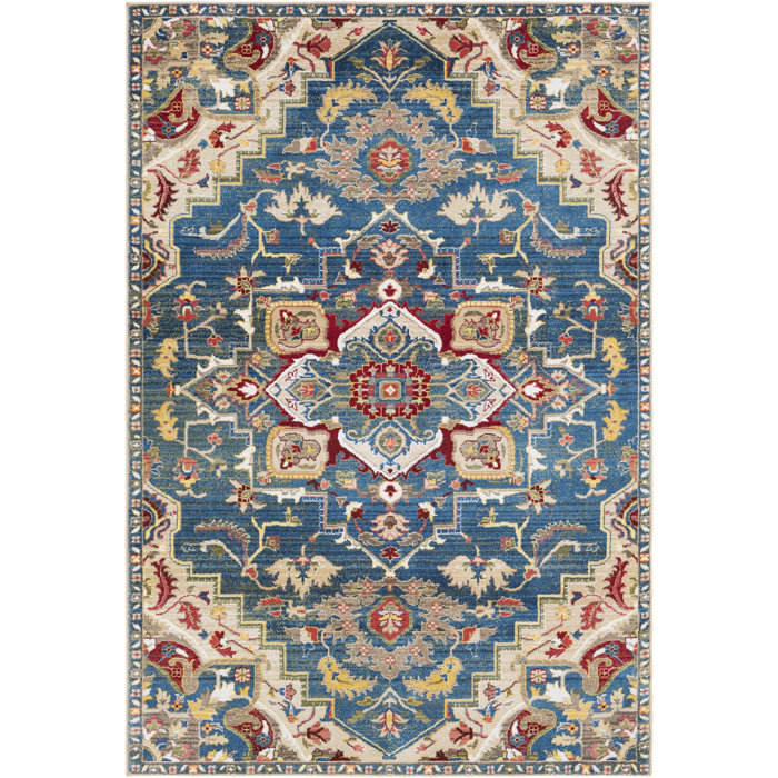 Lark Manor Dimmitt Performance Navy/Khaki Rug & Reviews | Wayfair