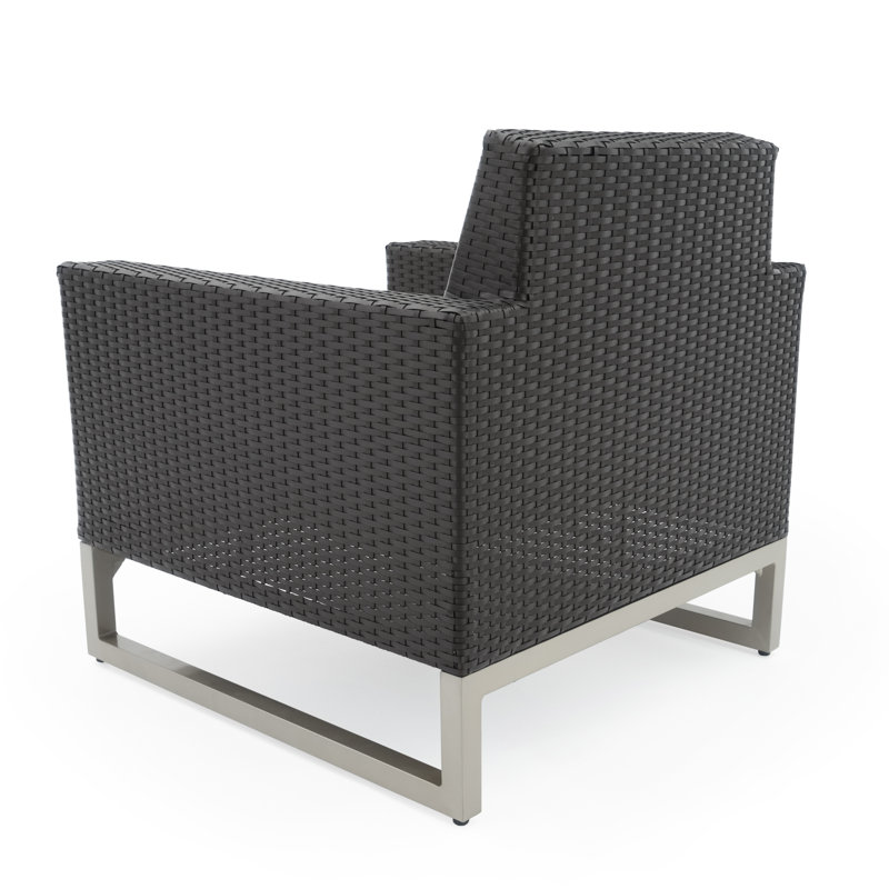 2Pc Sunbrella Outdoor Club Chairs - Grey, Brown, Beige 
