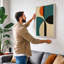 Geometric Balance Mid-Century - Wrapped Canvas-131762187-131762184