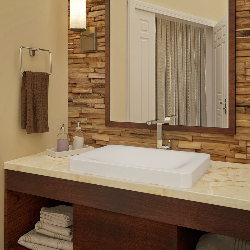DECOLAV Classically Redefined 16.52'' White Vitreous China Rectangular Bathroom Sink