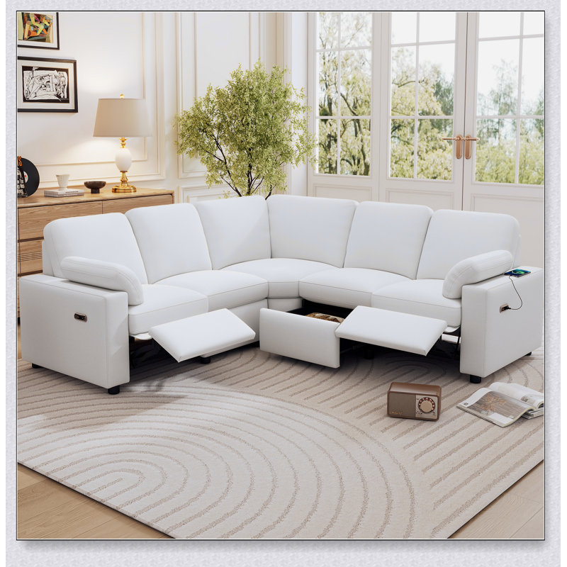 Canapé modulaire inclinable électrique de 89 pouces avec deux ports USB, parfait pour le cinéma maison et les sièges confortables
