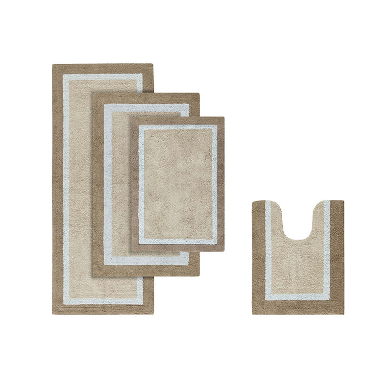 Tapis de bain en coton touffeté antidérapant, Simple - L 24 po x l 60 po, Bleu