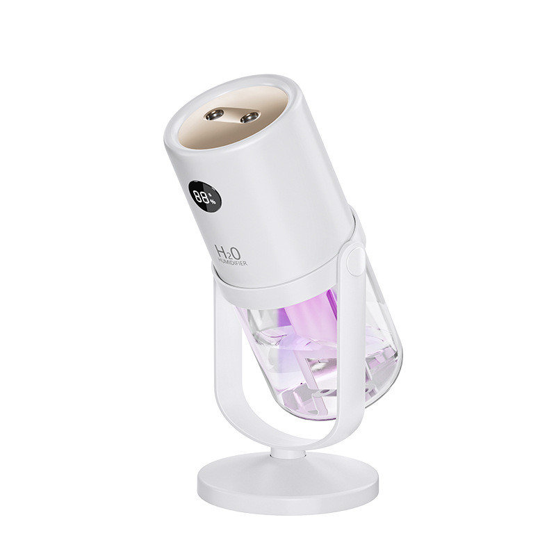 Humidificateur à jet avec lumière - Portable pour chambre de bureau oscillant à haut débit de brume pour l'humidification de l'air