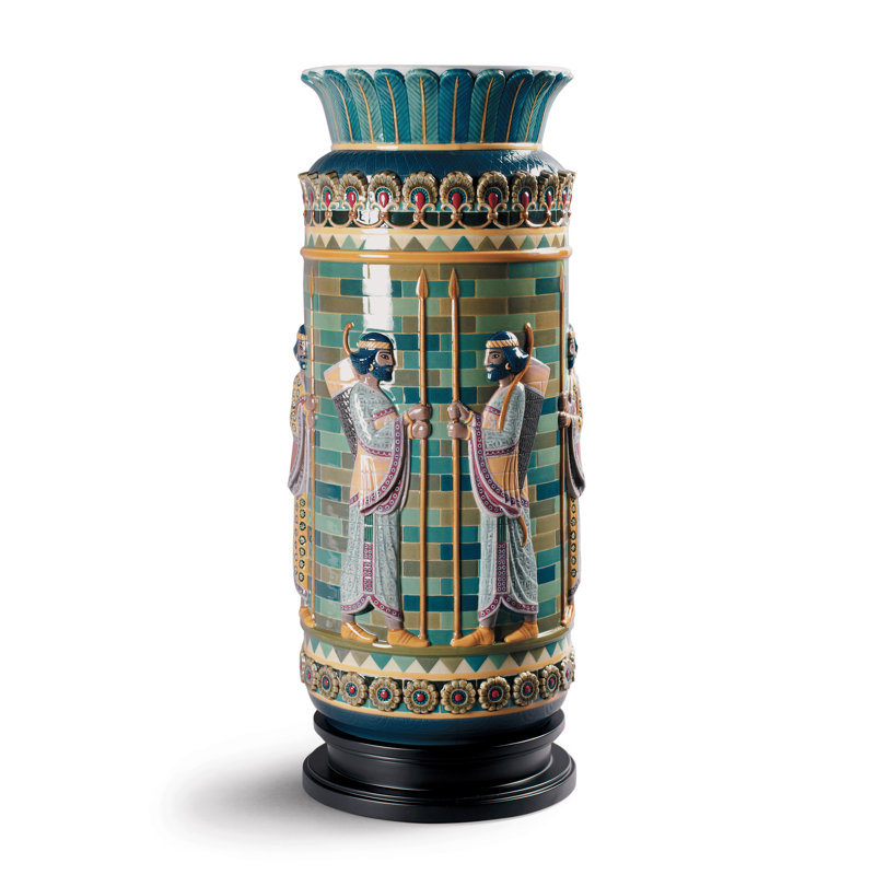 Green/Brown/Yellow 23.62" Porcelain Table Vase