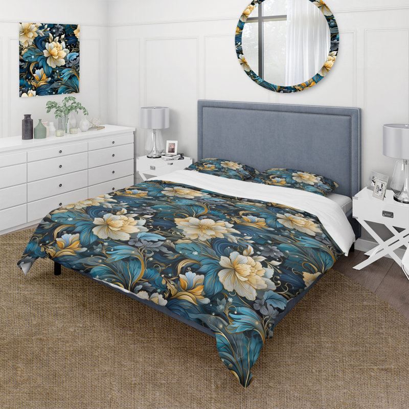 Literie à motif cachemire éthéré Enchantment II, Housse de couette pour grand lit et 2 taies décor