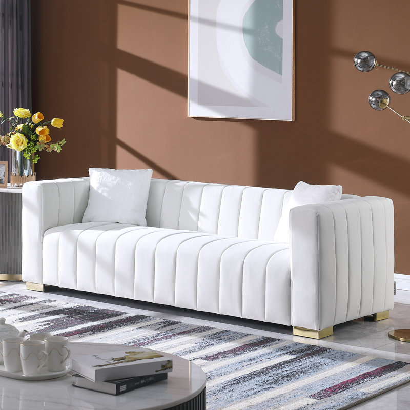 Velours blanc 3 avec coussin confortable à densité multiple élégant et confortable