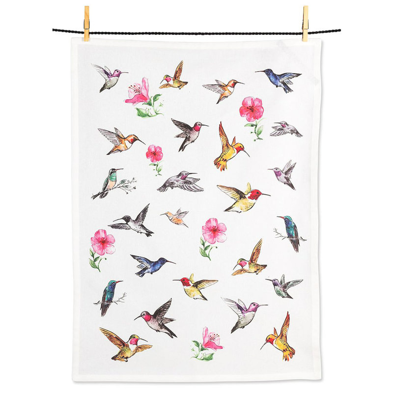 Torchon aquarelle Colibris