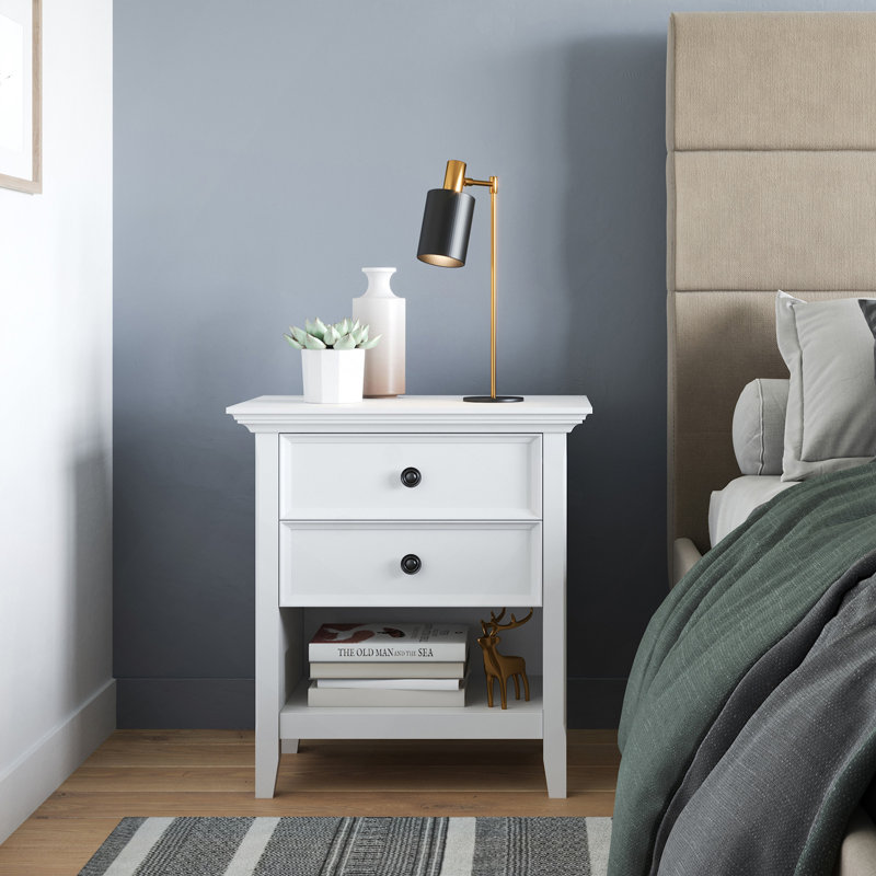 Amherst - Table de chevet - Blanc, Blanc