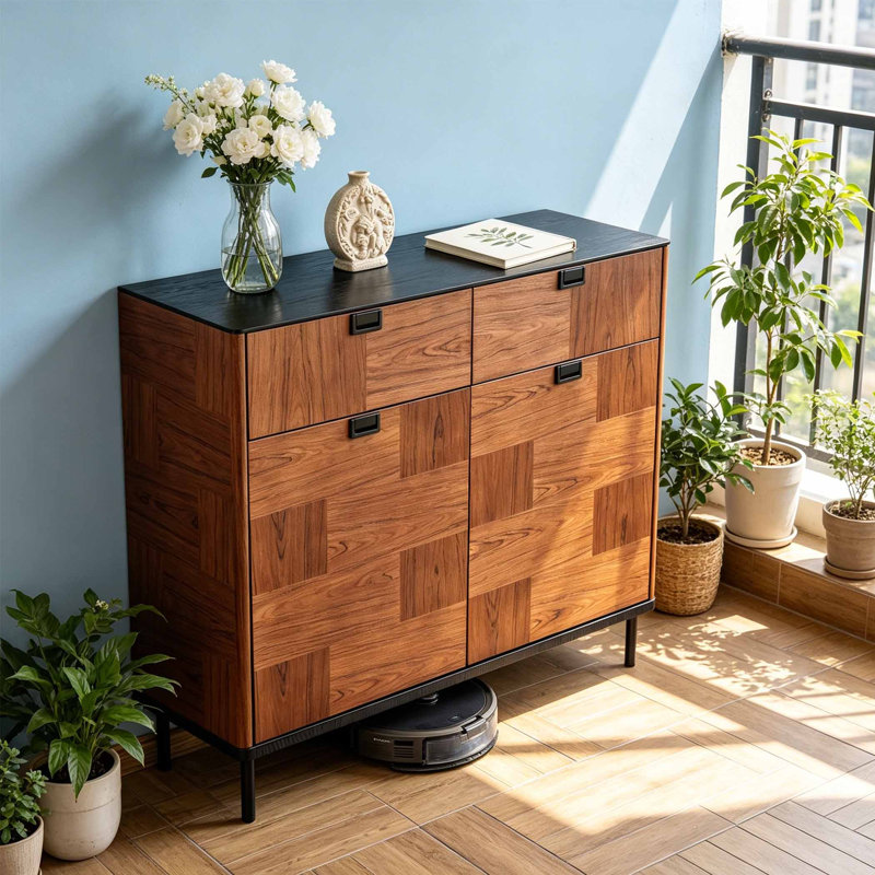 Armoire à chaussures rétro de style européen, 38.98"H x  47.24"W x  13.78"D