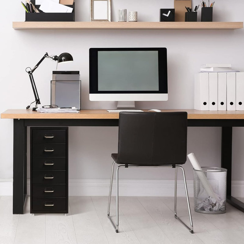 28 cm W 6 -Drawer Wheels / Casters included Mobile Steel Filing Cabinet