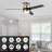 52"  3 - Blade LED Smart DC Ceiling Fan with Wall Control and Light Kit Included-1637029395