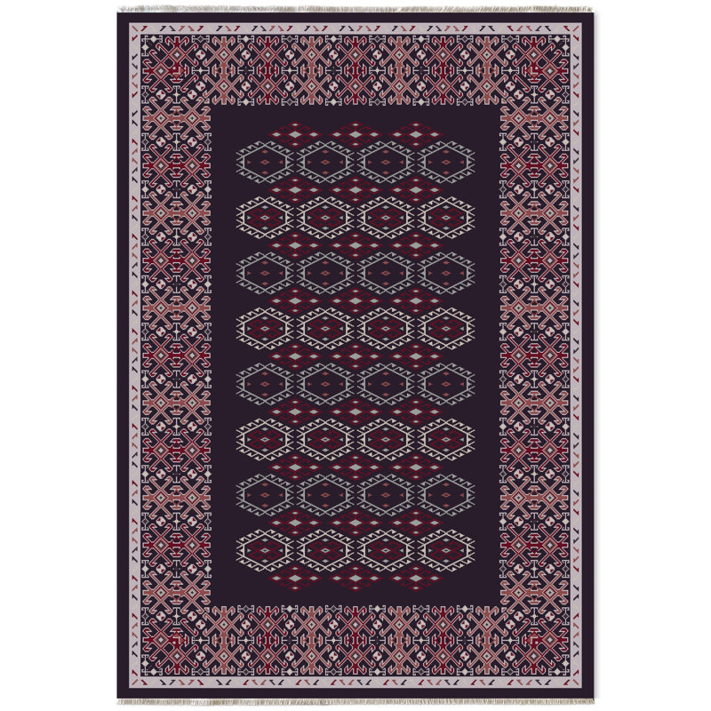 Tapis avec envers antidérapant Willehad, Rectangle 4 pi x 5 pi 11 po