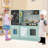 Kid’s Pretend Play Kitchen Toddler Kitchen Playset with Blackboard Gray-122872312