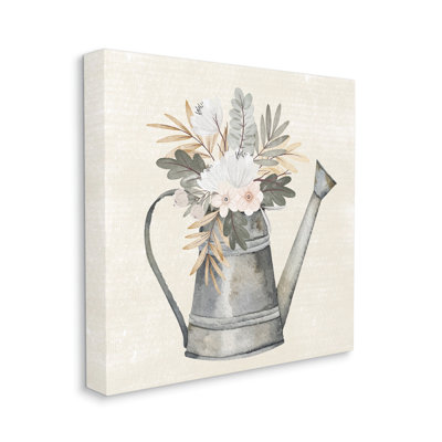 «Country Botanical Watering Can Bouquet» par ND Art - impression