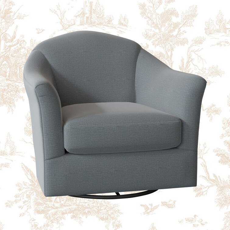 Keilani 36.5 Wide Swivel Barrel Chair Kelly Clarkson Home Body Fabric: Mineral Blue Floral Performance