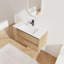 Meuble-lavabo mural 36 po avec lavabo en céramique - Élégant tiroir de style moderne à fermeture en douceur et abat-jour en chêne robuste Contreplaqué robuste-454991566-454991563