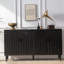 Armoire de rangement moderne 4 portes en bois noir