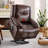 37.8" W Top Grain Genuine Leather Power Lift Recliner with Massage-502847157