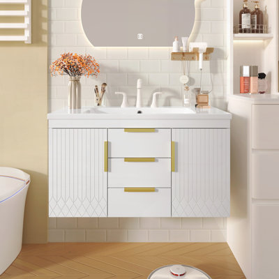 Meuble-lavabo mural 36 po avec lavabo
