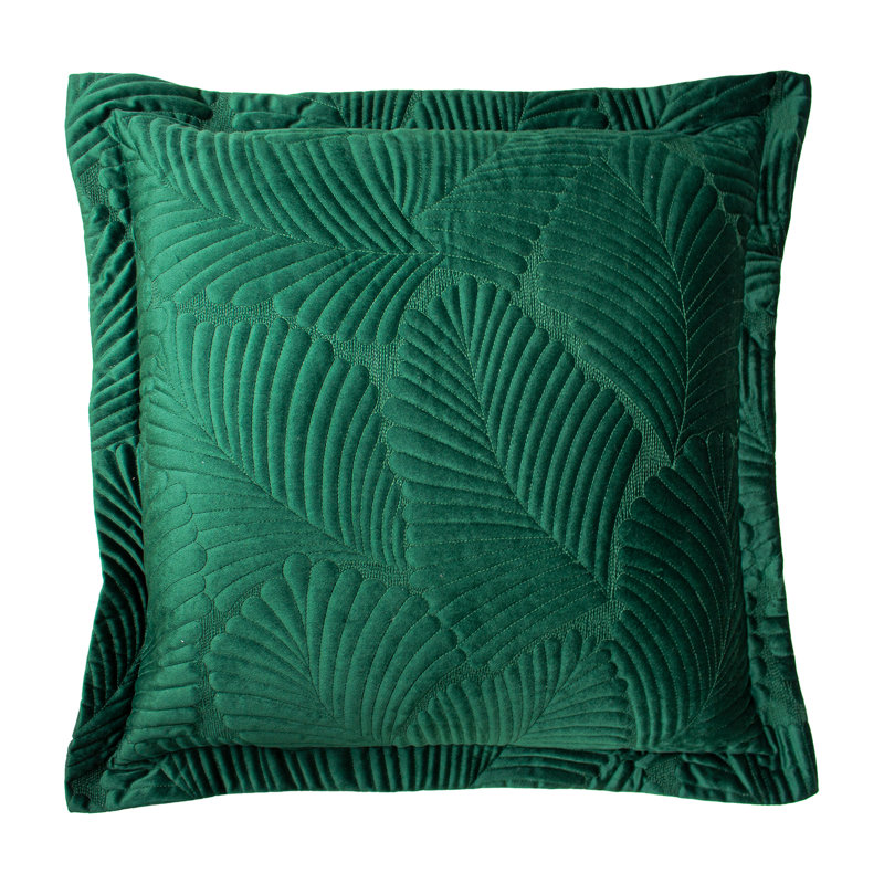Floral Navy Square Cushion, Emerald