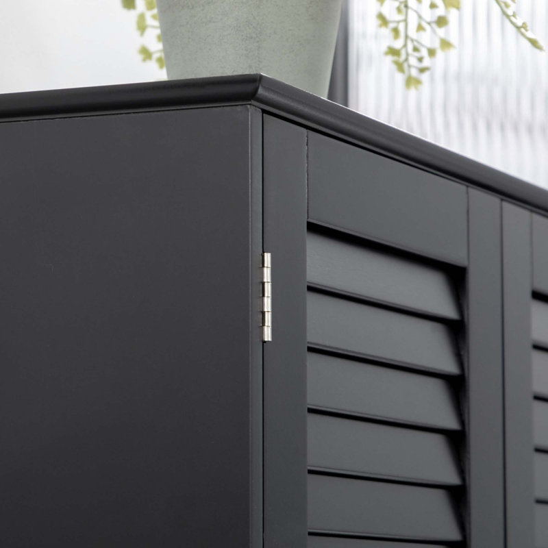 Tall Narrow Bathroom Storage Cabinet, Black