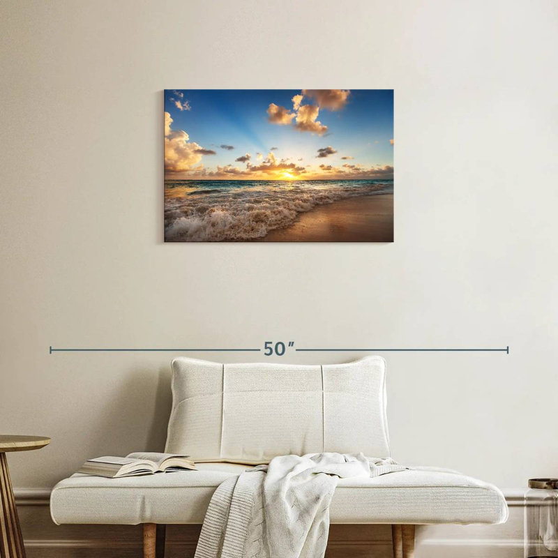 Gillard Sunrise sur la plage des Caraïbes, H 20 po x l 30 po